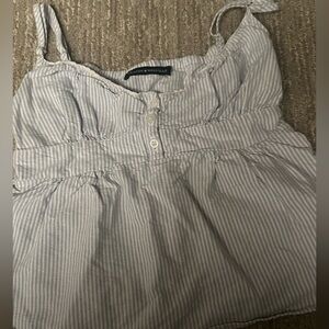 Brandy Melville Light Blue Pinstripe Blouse